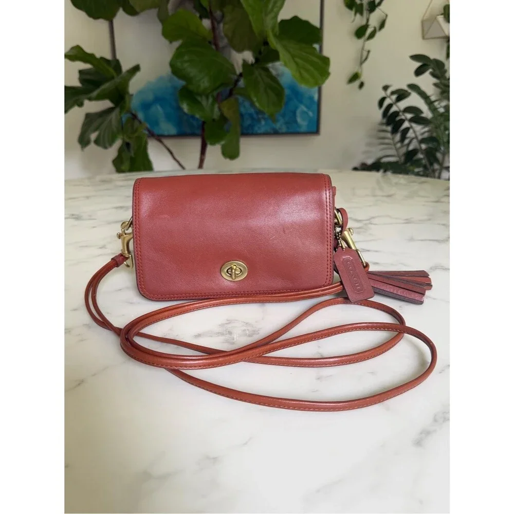 Coach Legacy Leather Penny Shoulder Crossbody Bag 19914 British Tan Cognac